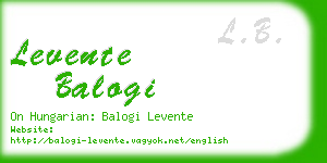 levente balogi business card